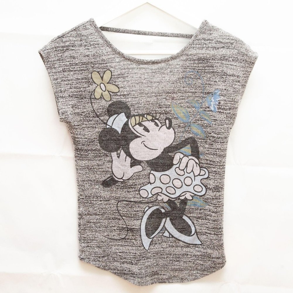 Disney Juniors Size S Minnie Mouse Sweater Gray - Picture 1 of 3